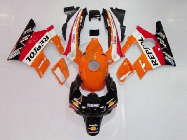 1991-1994 Honda CBR600 F2 Motorcycle Fairings - Orange White Red Glossy Black Repsol Australia
