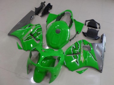 Purchase 2000-2001 Kawasaki ZX12R Motorcycle Fairings - Green Silver Australia