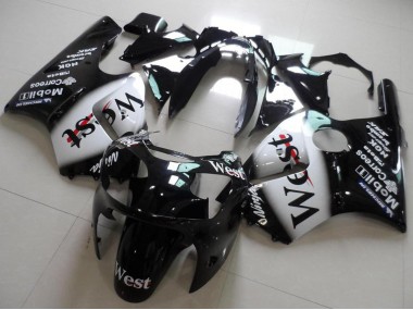 Purchase 2000-2001 Kawasaki ZX12R Motorcycle Fairings - Glossy Black White West Australia