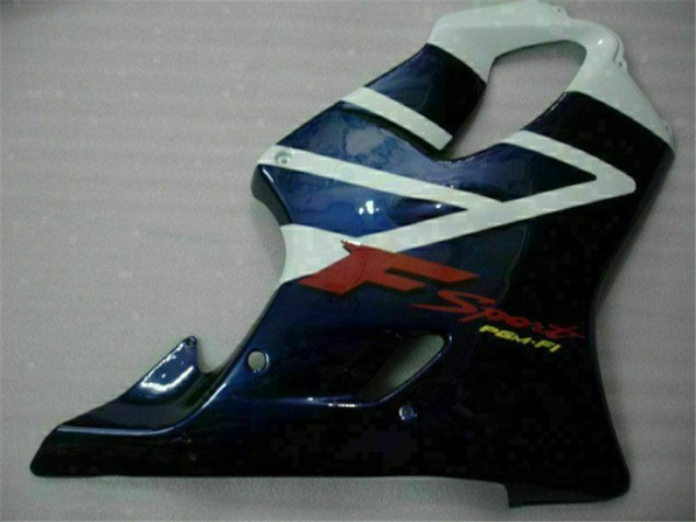 2001-2003 Honda CBR600 F4i Motorcycle Fairings - White Blue Black Stripe Australia