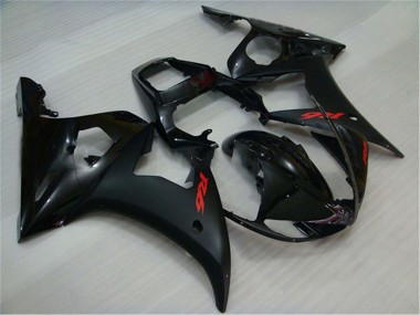 Purchase 2003-2004 Yamaha YZF R6 Motorcycle Fairings - Glossy Black Matte Black Red Decals Australia
