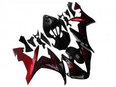 Purchase 2004-2006 Yamaha YZF R1 Motorcycle Fairings - Glossy Black Red Flame Australia