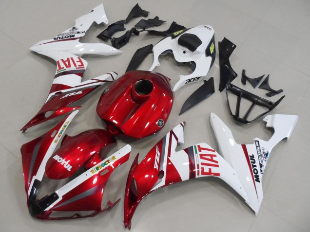 2004-2006 Yamaha YZF R1 Motorcycle Fairings - White Red Fiat Motul Australia