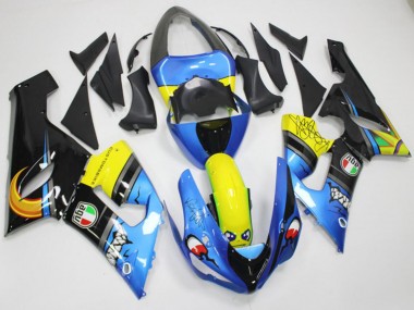 Purchase 2005-2006 Kawasaki ZX6R Motorcycle Fairings - Blue Yellow Black Shark Australia