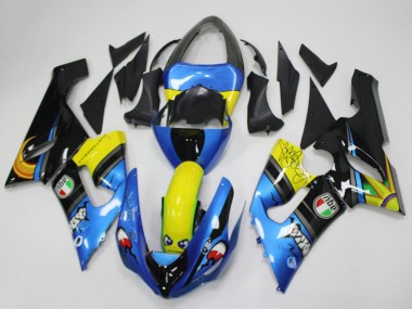 Purchase 2005-2006 Kawasaki ZX6R Motorcycle Fairings - Blue Yellow Black Shark Australia