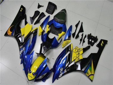 Purchase 2006-2007 Yamaha YZF R6 Motorcycle Fairings - Blue Yellow Glossy Black Shark Australia