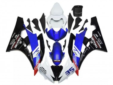 Purchase 2006-2007 Yamaha YZF R6 Motorcycle Fairings - White Blue Glossy Black Yamalube Becker Carbon Australia