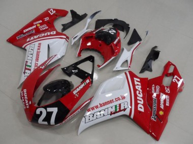 Purchase 2007-2014 Ducati 1098 Motorcycle Fairings - White Red Glossy Black Banner 27 Australia
