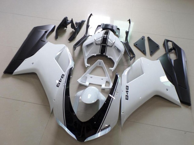 2007-2014 Ducati 848 Motorcycle Fairing - White Matte Black Australia