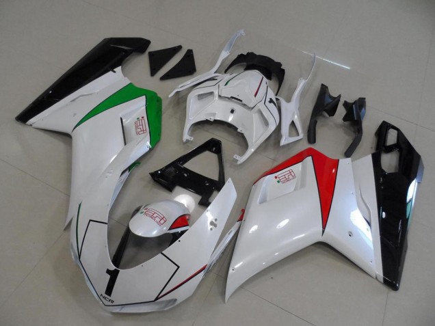 2007-2014 Ducati 848 1098 1198 Motorcycle Fairings - Glossy White Red Green Glossy Black Australia