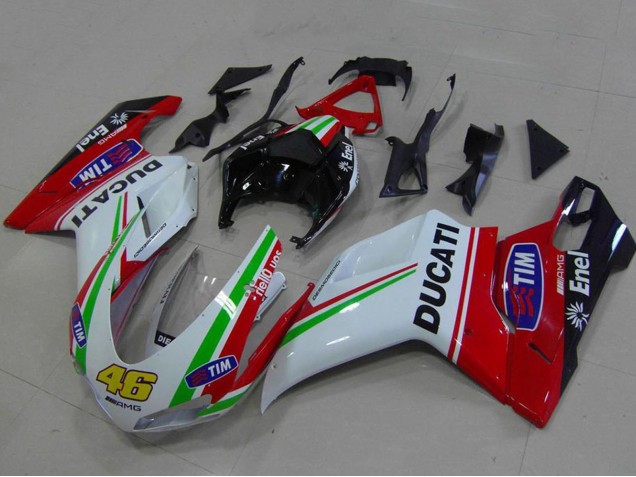 2007-2014 Ducati 848 1098 1198 Motorcycle Fairings - White Red Green Glossy Black Yellow 46 Australia