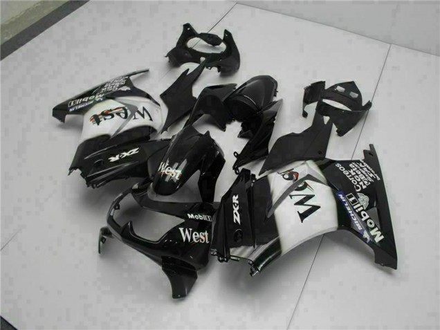 2008-2012 Kawasaki EX250 Motorcycle Fairings - Glossy Black White West Australia