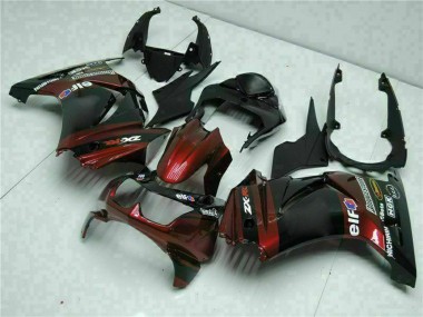 Purchase 2008-2012 Kawasaki EX250 Motorcycle Fairings - Glossy Black Maroon Red Australia
