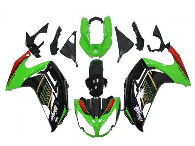 2012-2016 Kawasaki EX650 Motorcycle Fairings - Green Glossy Black Red Honeycomb Australia