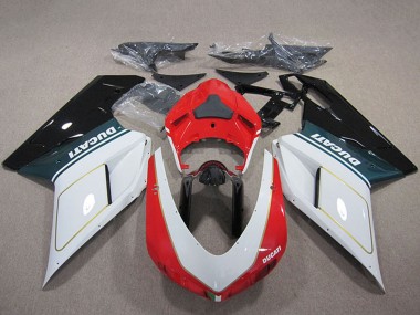 Purchase 2007-2014 Ducati 848 1098 1198 Motorcycle Fairing Kits - White Red Glossy Black Australia
