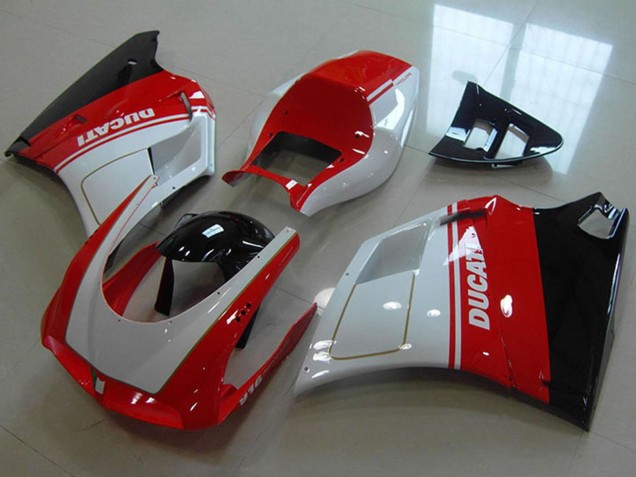 1993-2005 Ducati 916 Motorcycle Fairings - White Red Glossy Black Australia