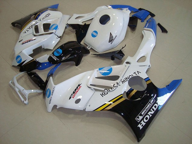 1995-1996 Honda CBR600 F3 Motorcycle Fairings - White Blue Glossy Black Konica Minolta Australia