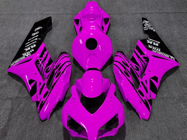 2004-2005 Honda CBR1000RR Motorcycle Fairings - Pink Glossy Black Flame Australia