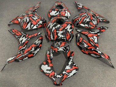 Purchase 2009-2012 Honda CBR600RR Motorcycle Fairings - Red Grey Camouflage Australia