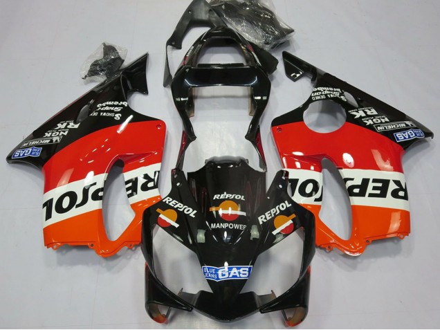 2001-2003 Honda CBR600 F4i Motorcycle Fairings - Orange White Red Glossy Black Repsol Australia