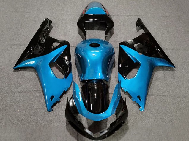 2001-2003 Suzuki GSXR 600 / GSXR 750 Motorcycle Fairings - Light Blue Glossy Black Australia
