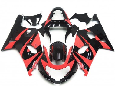 Purchase 2001-2003 Suzuki GSXR 600 / GSXR 750 Motorcycle Fairings - Light Red Glossy Black OEM Style Australia