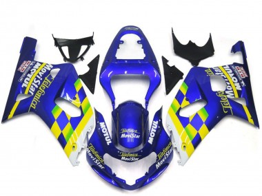 Purchase 2001-2003 Suzuki GSXR 600 / GSXR 750 Motorcycle Fairings - Blue Yellow Green White MoviStar Australia