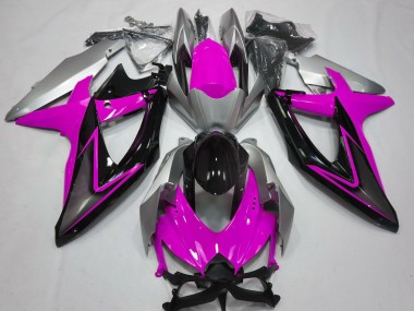 Purchase 2008-2010 Suzuki GSXR 600 / GSXR 750 Motorcycle Fairings - Silver Pink Glossy Black Australia
