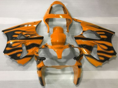 Purchase 2000-2002 Kawasaki ZX6R Motorcycle Fairings - Orange Black Flame Australia