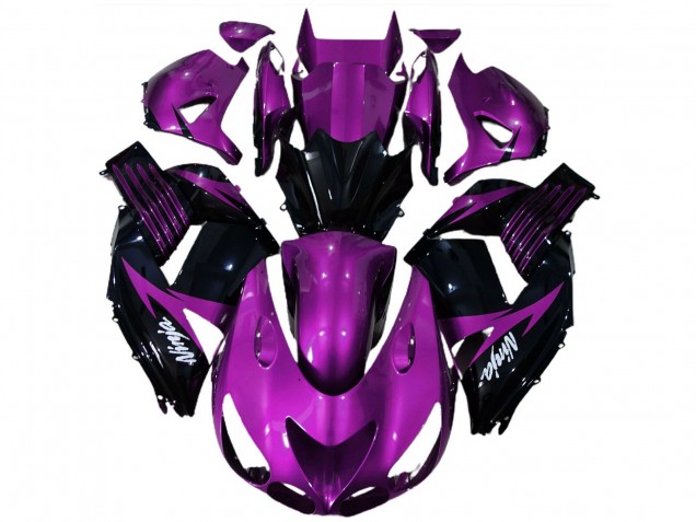 2006-2011 Kawasaki ZX14R Motorcycle Fairings - Purple Glossy Black White Ninja Australia