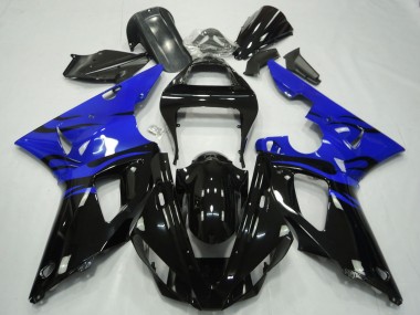 Purchase 2000-2001 Yamaha R1 Motorcycle Fairings - Blue Glossy Black Flame Australia