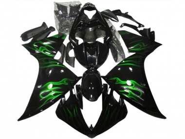Purchase 2009-2011 Yamaha R1 Motorcycle Fairings - Glossy Black Green Flame Australia