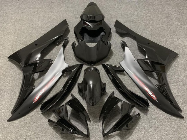 2006-2007 Yamaha R6 Motorcycle Fairings - Glossy Black Silver Australia