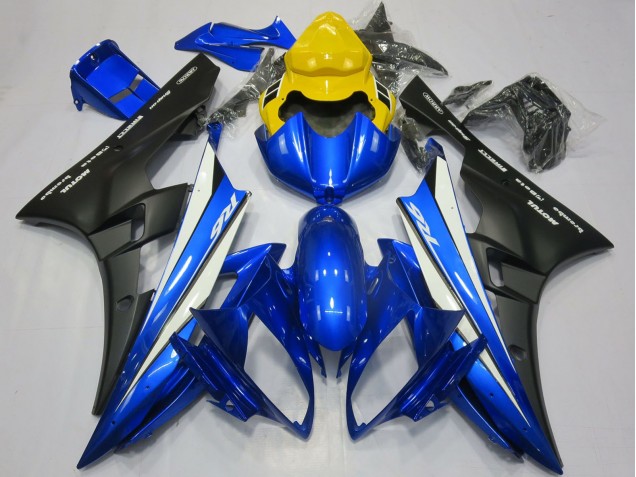 2006-2007 Yamaha R6 Motorcycle Fairings - Yellow Blue White Matte Black Motul Australia