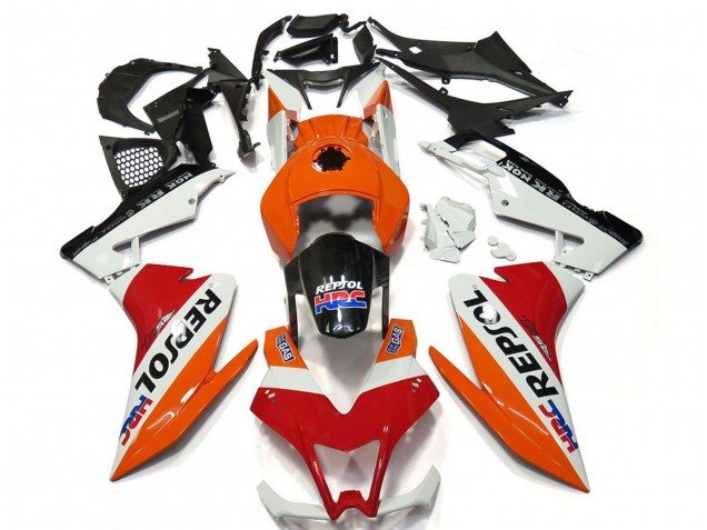 2012-2018 Aprilia RS4 125 Motorcycle Fairings - Orange White Red Glossy Black Repsol Australia