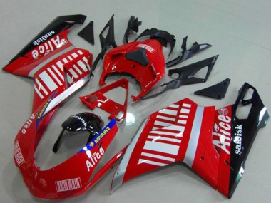 Purchase 2007-2014 Ducati 848 1098 1198 Motorcycle Fairings - Silver Red Glossy Black Alice Sandisk Australia