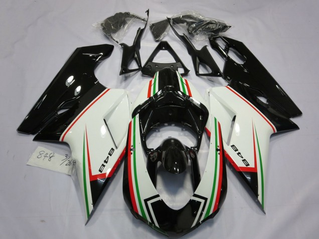 2007-2014 Ducati 848 Motorcycle Fairings - White Red Green Glossy Black Australia