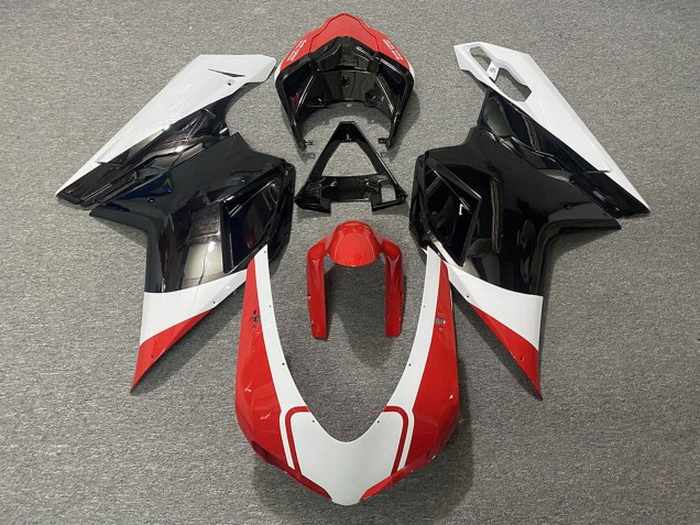 2007-2014 Ducati 848 1098 1198 Motorcycle Fairings - White Red Glossy Black Australia