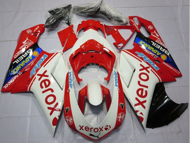 2007-2014 Ducati 848 1098 1198 Motorcycle Fairings - White Red Blue Glossy Black Valsir Xerox Australia