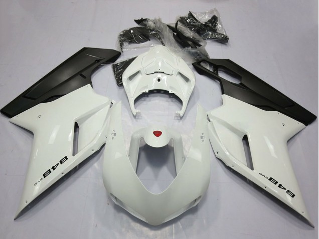 2007-2014 Ducati 848 Motorcycle Fairings - Pearl White Matte Black Australia