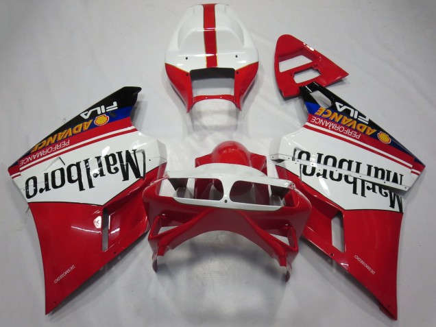 1993-2005 Ducati 748 916 996 998 Motorcycle Fairings - White Red Glossy Black Marlboro Australia