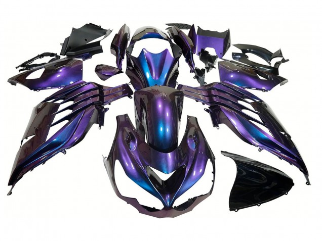2012-2024 Kawasaki ZX14R ZZR1400 Motorcycle Fairings - Chameleon Blue Purple Australia
