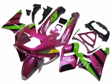 Purchase 1998-2003 Kawasaki ZZR600 Motorcycle Fairings - Deep Pink Green EVA Racing Australia