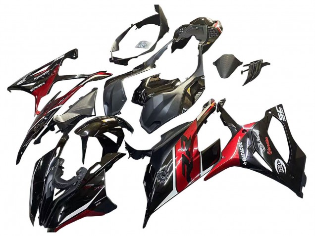 2019-2022 BMW S1000RR Motorcycle Fairings - Black Dark Red Australia