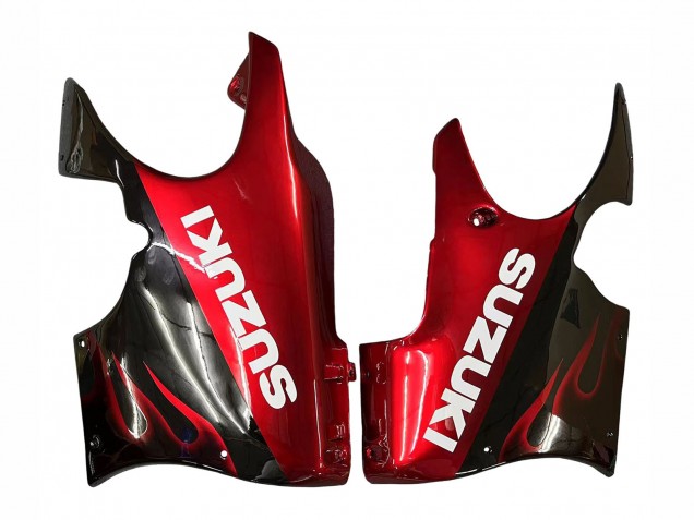 2004-2006 Suzuki GSX600F/GSX750F Motorcycle Fairings - Glossy Black Red Flame Australia