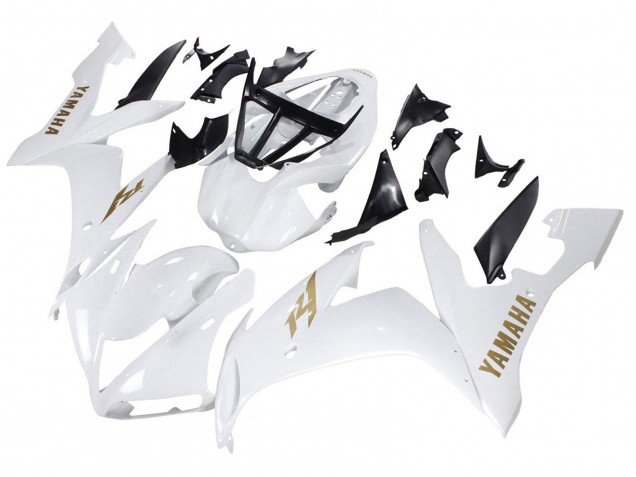2004-2006 Yamaha YZF 1000 R1 Motorcycle Fairings - White Gold Decals Australia