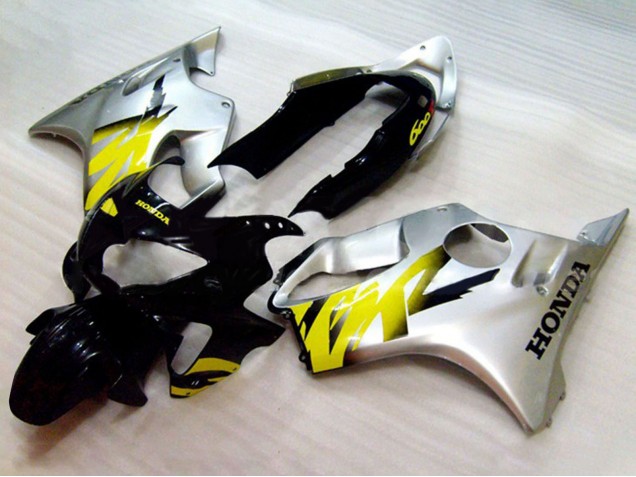 1999-2000 Honda CBR600 F4 Motorcycle Fairings - Silver Yellow Glossy Black Australia