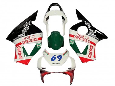 Purchase 2002-2003 Honda CBR900RR 954 Motorcycle Fairings - White Red Green Glossy Black Castrol Australia
