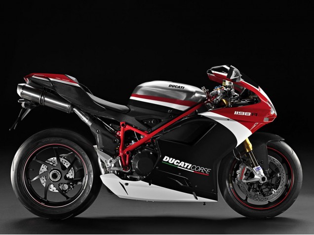 2007-2014 Ducati 848/1098/1198 Motorcycle Fairings - White Red Glossy Black Australia