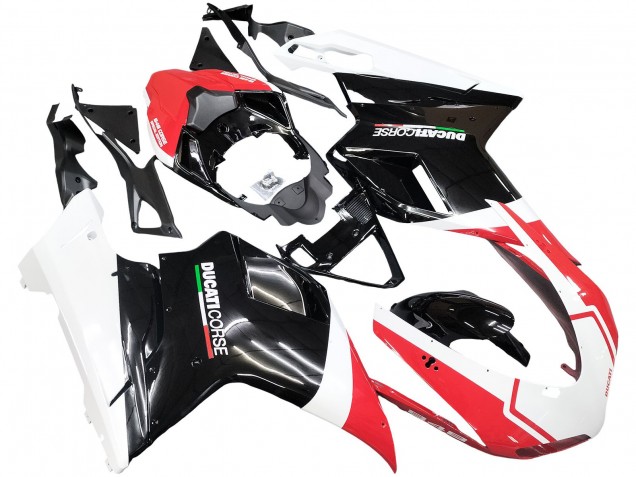 2007-2014 Ducati 848/1098/1198 Motorcycle Fairings - White Red Glossy Black Australia